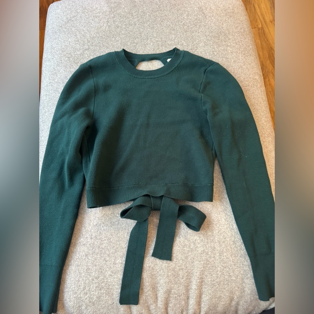 Abercrombie & Fitch Forest Green tie back Knit Sweater